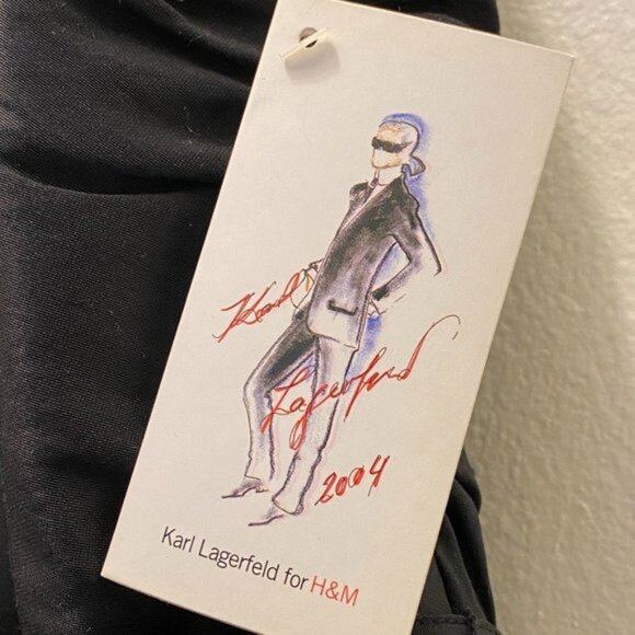 $255 KARL LAGERFELD (PARIS) ICONIC BLACK 100% SILK DRESS** 12 - Picture 7 of 7